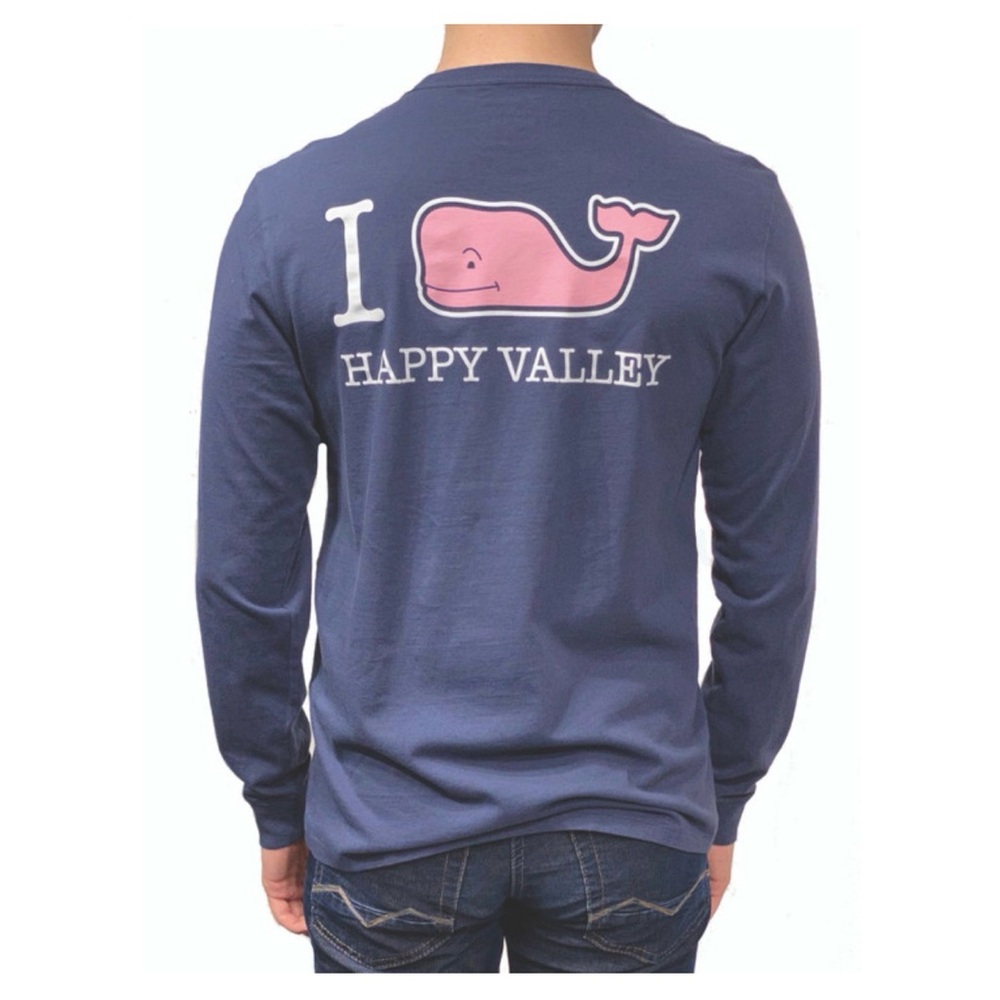 Vineyard Vines Penn State / I 🩷 Happy Valley Long Sleeved Navy Blue Tee
